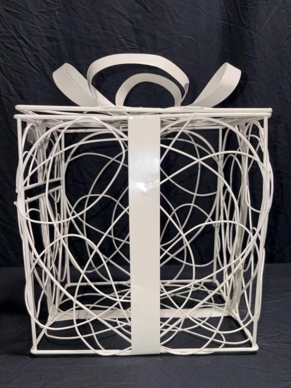 White Metal Wire Wedding Card Box Wishing Well with Lock & Keys